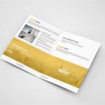 4 Shots of A5 Bi Fold Brochure Mockups