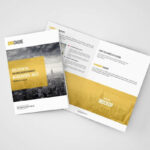 4 Shots of A5 Bi Fold Brochure Mockups