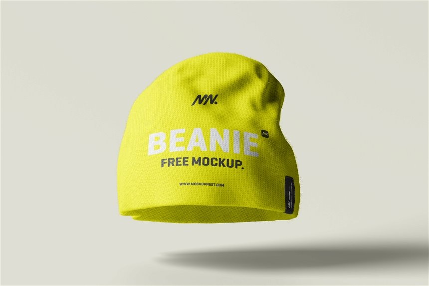 4 Shots of Beanie Hat Mockup