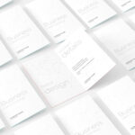 4 Shots of Bi-folded Business Card Mockup