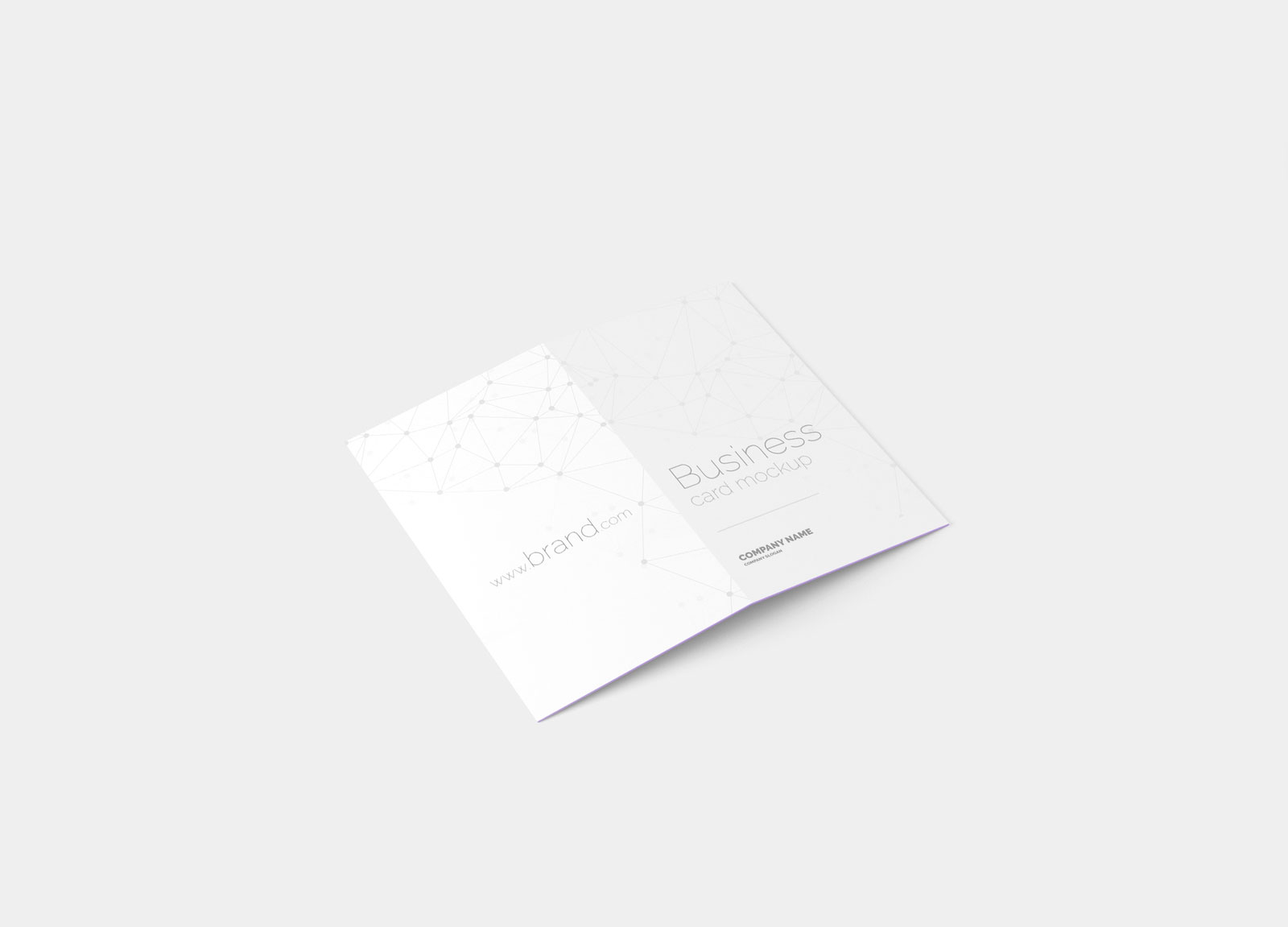 Free 4 Shots of Bi-folded Business Card Mockup PSD Template