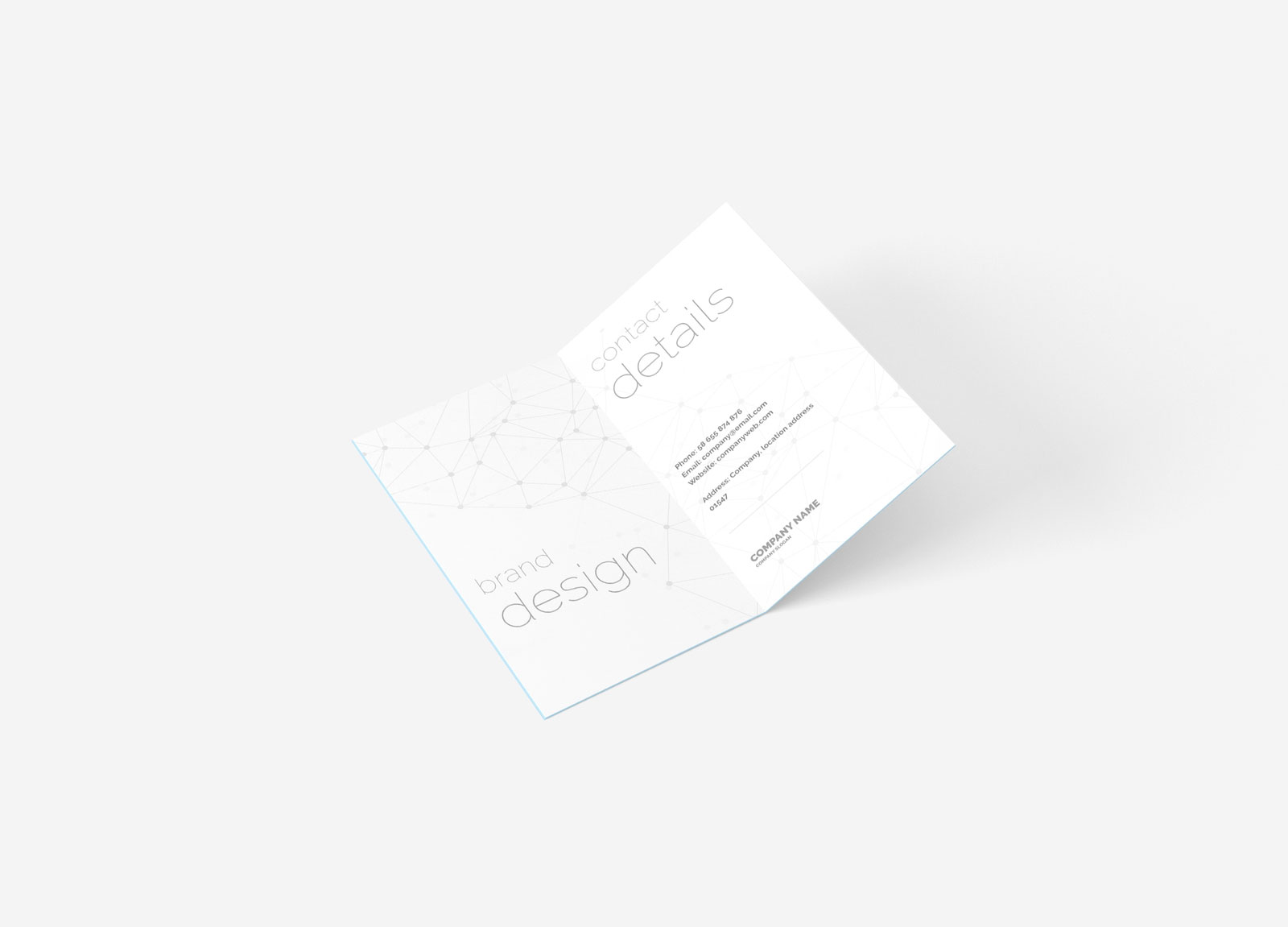 Free 4 Shots of Bi-folded Business Card Mockup PSD Template
