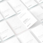 4 Shots of Bi-folded Business Card Mockup