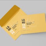 4 Shots of Bi-Folded Invitation Card Mockup with Envelope