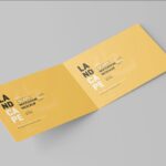 4 Shots of Bi-Folded Invitation Card Mockup with Envelope