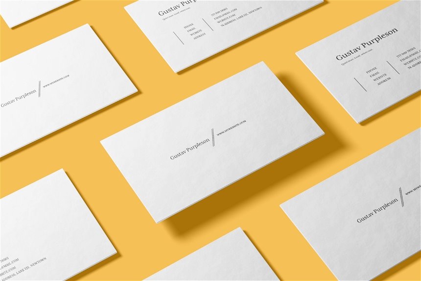 4 Shots of Clean Business Card Mockup