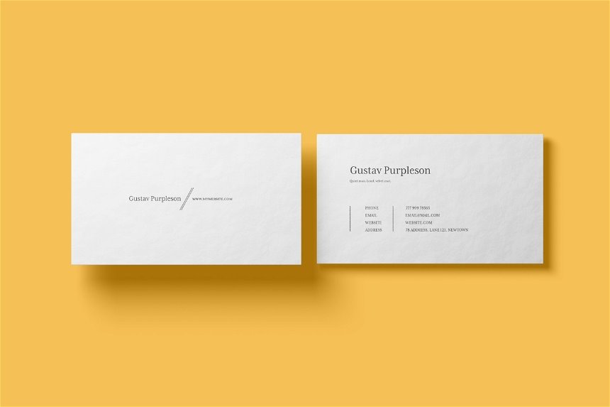 4 Shots of Clean Business Card Mockup