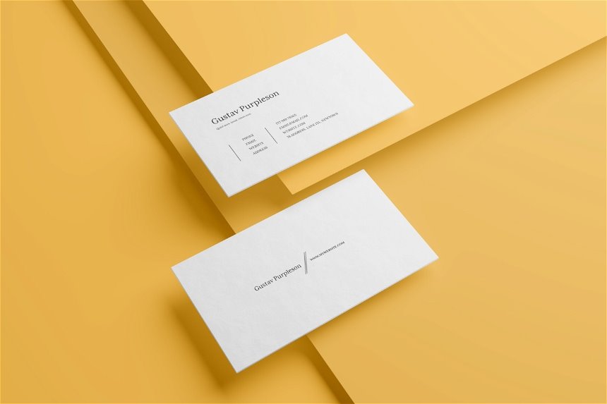 4 Shots of Clean Business Card Mockup