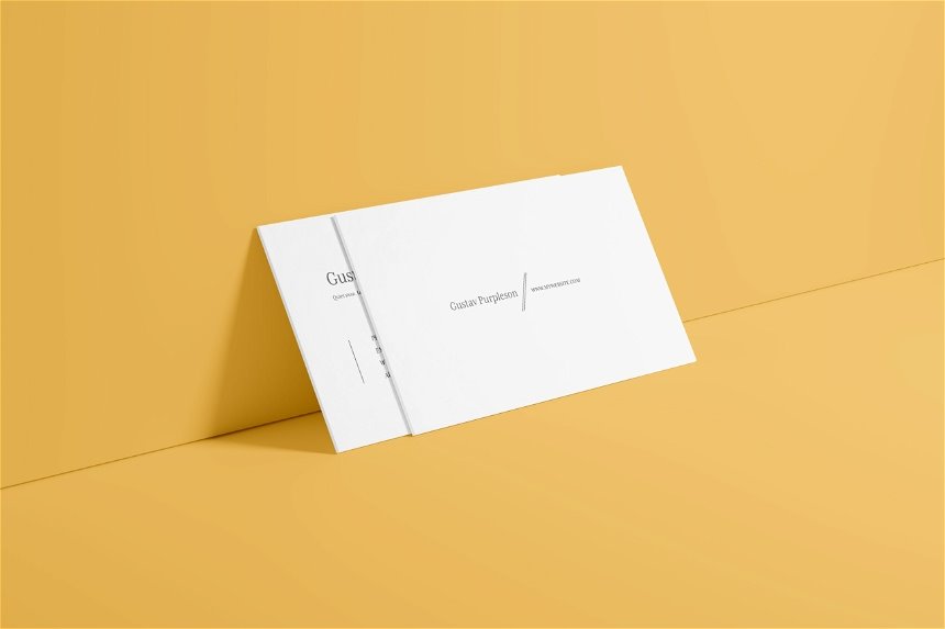 4 Shots of Clean Business Card Mockup
