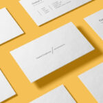 4 Shots of Clean Business Card Mockup