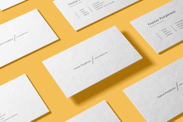 4 Shots of Clean Business Card Mockup