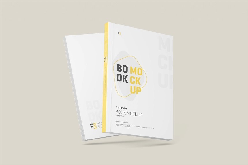 4 Shots of Clean Softcover Book Mockup