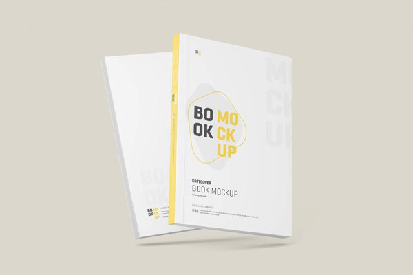 4 Shots of Clean Softcover Book Mockup