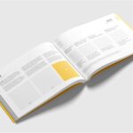 4 Shots of Landscape Softcover Book Mockup mockup preview