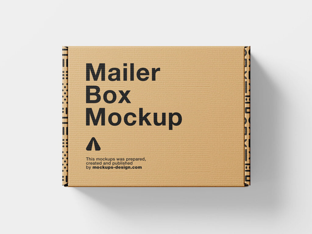 4 Shots of Mailer Box Mockup