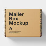 4 Shots of Mailer Box Mockup