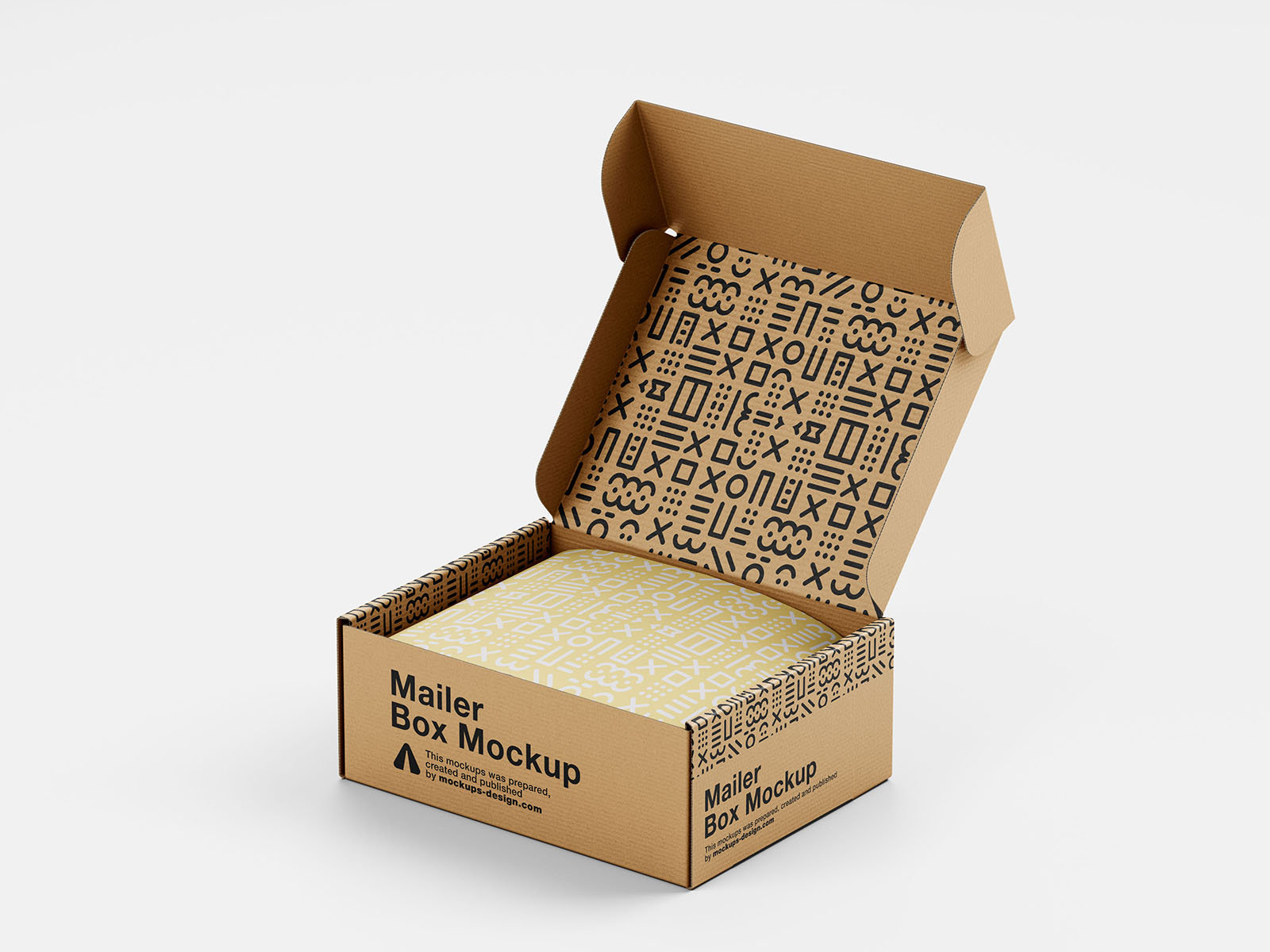 4 Shots of Mailer Box Mockup FREE PSD