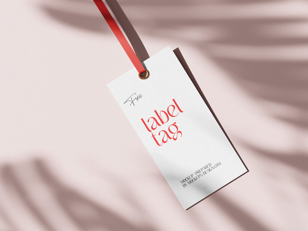 4 Shots of Rectangle Label Tag Mockup
