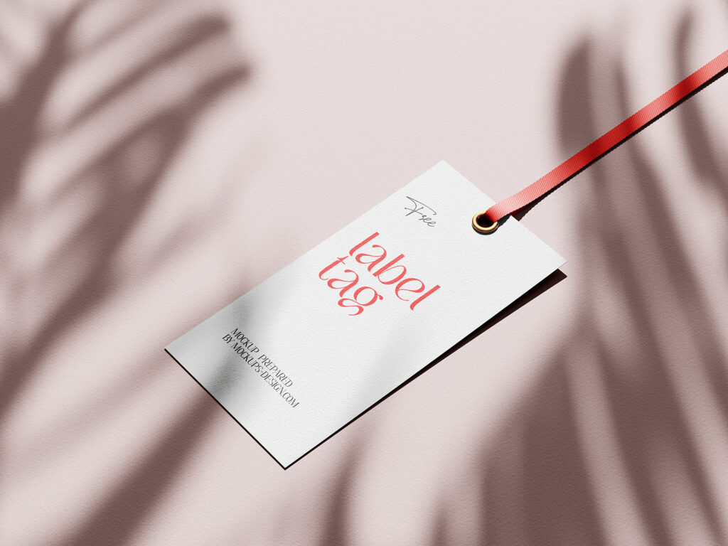 4 Shots of Rectangle Label Tag Mockup