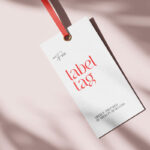 4 Shots of Rectangle Label Tag Mockup