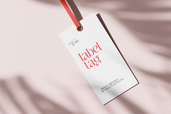 4 Shots of Rectangle Label Tag Mockup