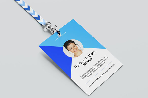 4 Shots of Simple Plastic ID Card Mockup