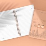 4 Shots of Spiral Notebook Mockup