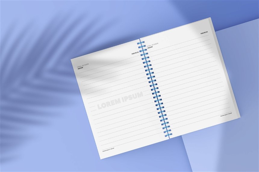 4 Shots of Spiral Notebook Mockup mockup preview