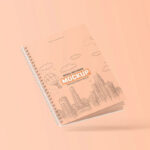 4 Shots of Spiral Notebook Mockup
