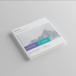 4 Shots of Square Book Mockup