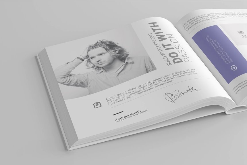 4 Shots of Square Book Mockup