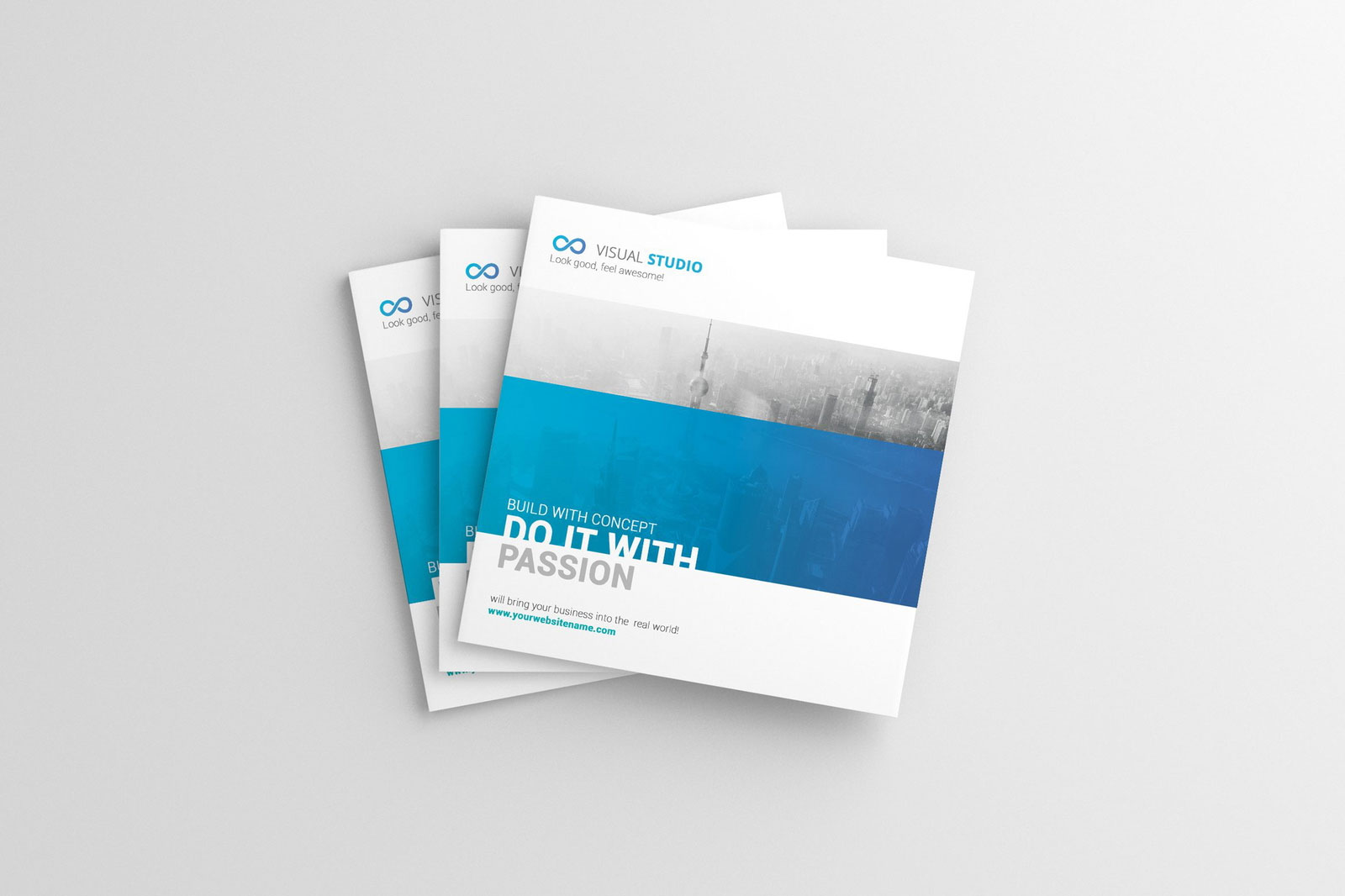 Free 4 Shots of Square Magazine Mockup PSD Template