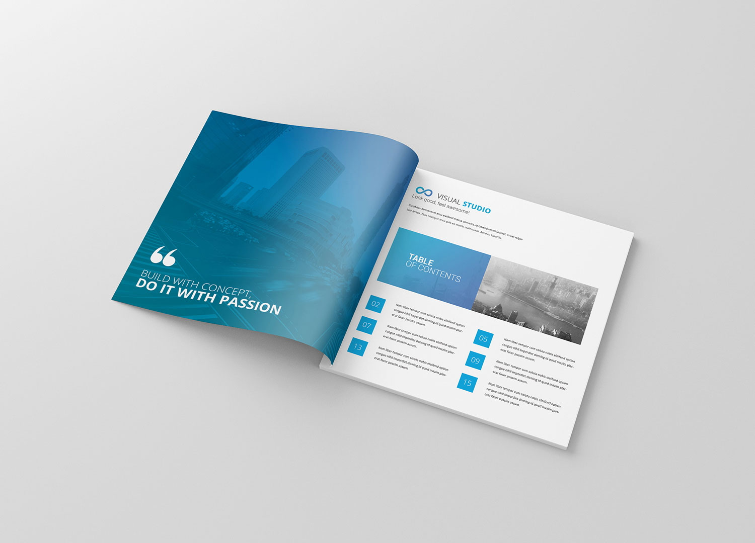 Free 4 Shots of Square Magazine Mockup PSD Template