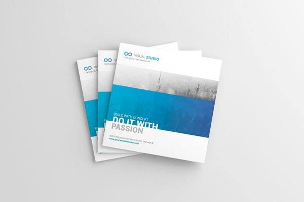 4 Shots of Square Magazine Mockup