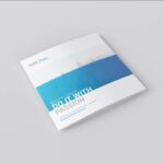 4 Shots of Square Tri Fold Brochure Mockup