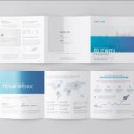 4 Shots of Square Tri Fold Brochure Mockup