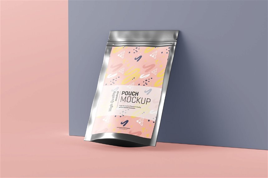 4 Shots of Stand Up Pouch Mockup