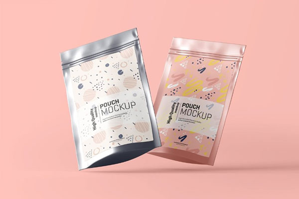 4 Shots of Stand Up Pouch Mockup
