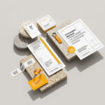 4 Shots of Stationery Mockup on Terrazzo Stone