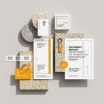 4 Shots of Stationery Mockup on Terrazzo Stone