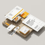 4 Shots of Stationery Mockup on Terrazzo Stone