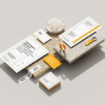 4 Shots of Stationery Mockup on Terrazzo Stone