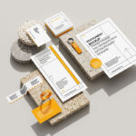 4 Shots of Stationery Mockup on Terrazzo Stone