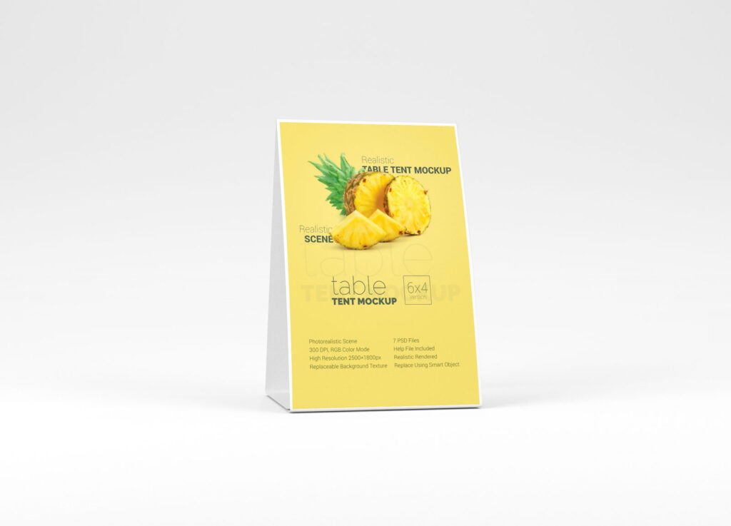 4 Shots of Table Tent Mockup
