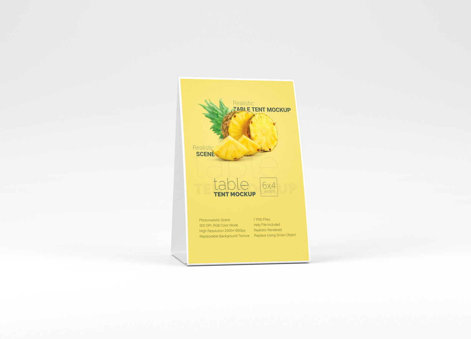 Free 4 Shots of Table Tent Mockup PSD Template