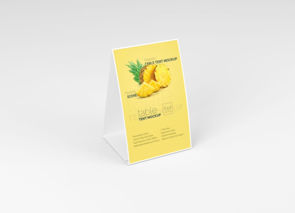 4 Shots of Table Tent Mockup