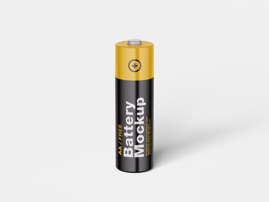 4 Showcases of AA Battery Mockup