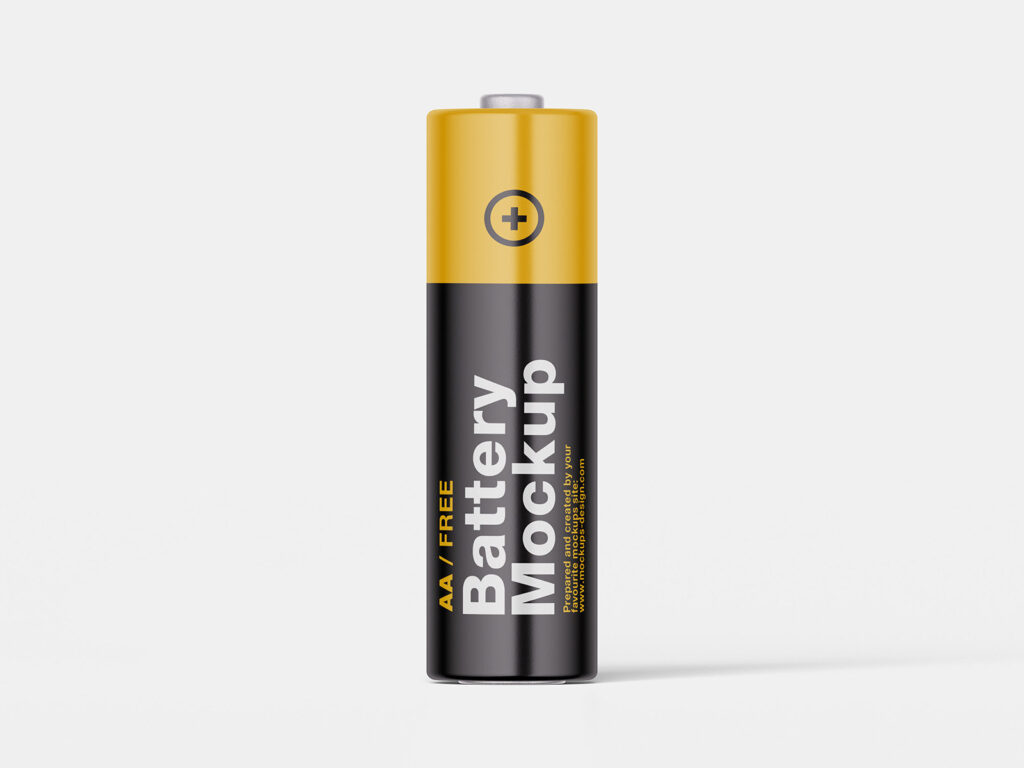 4 Showcases of AA Battery Mockup