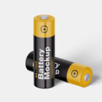 4 Showcases of AA Battery Mockup