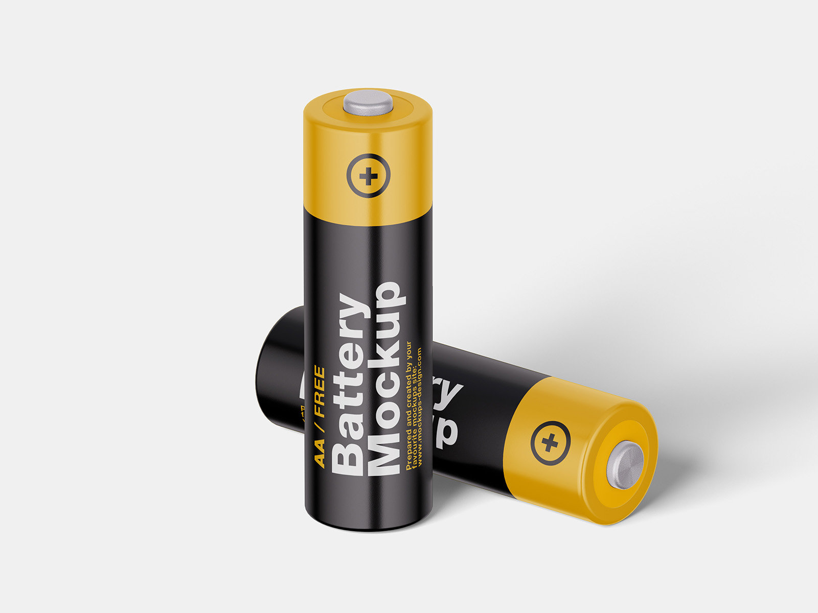 4 Showcases of AA Battery Mockup FREE PSD